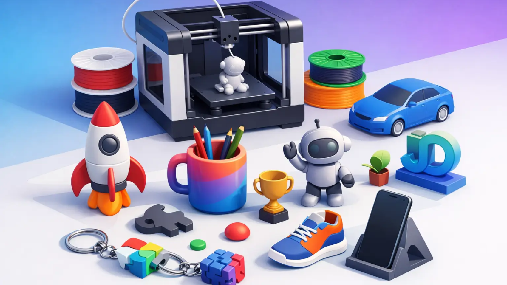 Productos promocionales impresos en 3D para marcas